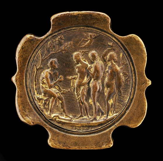Sword Pommel with inset plaquette of The Judgment of Paris [detachable obverse of pommel], second half 15th century.