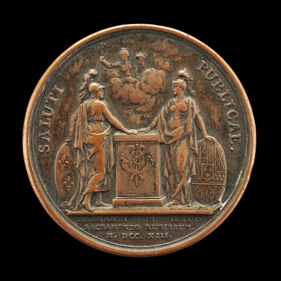 Allegory of Public Health, Safety, and Welfare [reverse], c. 1713.