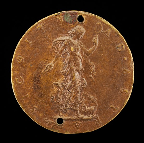 Prudence with a Dragon at her Feet [reverse], mid 16th century.