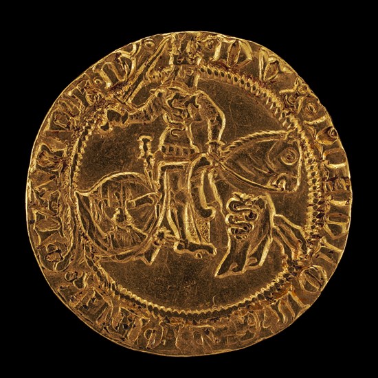 Francesco in Armor on Horseback, Wielding Sword [reverse], 16th century.