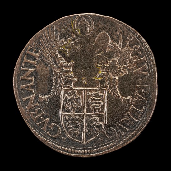 Shield with Two Crests [reverse], 16th century.