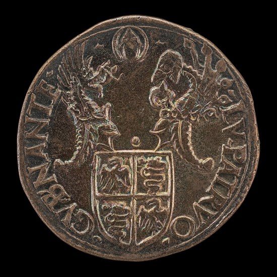 Shield with Two Crests [reverse], 16th century.