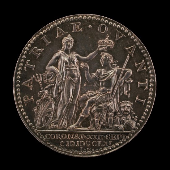 Britannia Crowning the King [reverse], 1761.