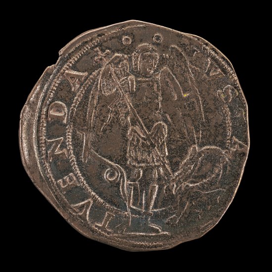 Saint Michael Spearing the Dragon [reverse], 15th century.