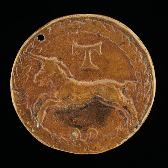 Unicorn and Tau-Cross [reverse], c. 1480/1486.