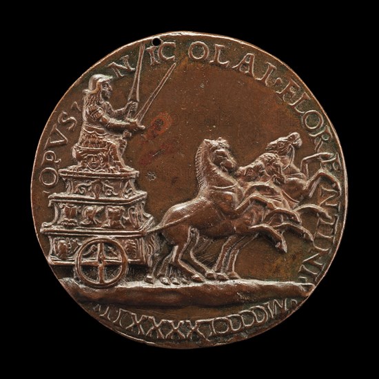 Alfonso(?) in a Triumphal Car [reverse], 1492.