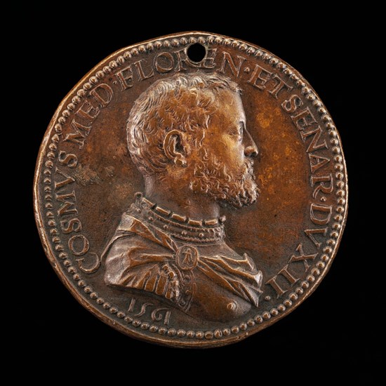 Cosimo I de' Medici, 1519-1574, 2nd Duke of Florence 1537, later Grand Duke of Tuscany [obverse], 1561.