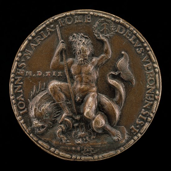 Neptune Spearing a Lobster [reverse], 1519.