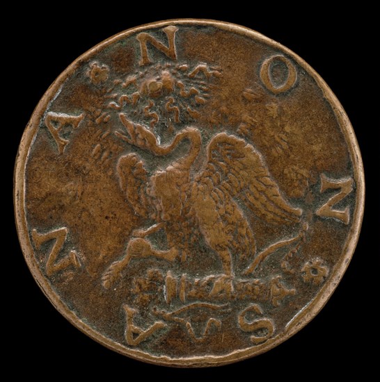 Swan Standing on a Bow and Quiver [reverse], probably c. 1500/1520.