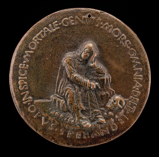 Fra Cesario Seated on a Rock, Contemplating a Skull [reverse], c. 1467.