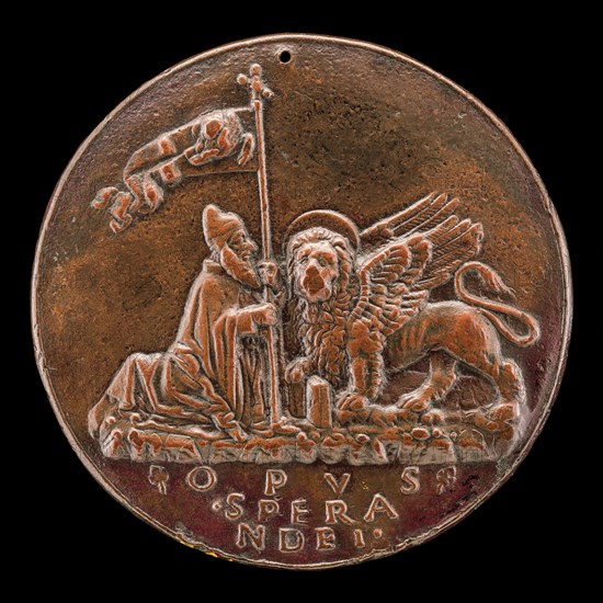 Doge Barbarigo Kneeling before the Winged Lion of Venice [reverse], c. 1495.