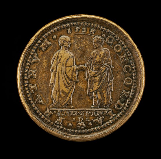 Mula and Another Man Joining Hands [reverse], 1536.