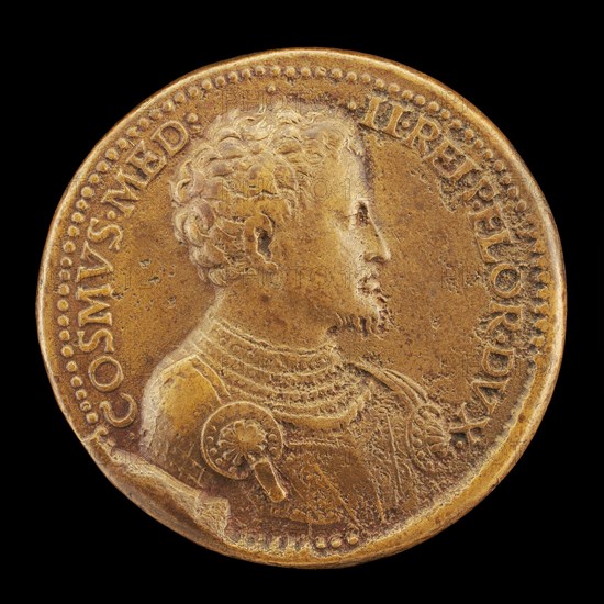 Cosimo I de' Medici, 1519-1574, 2nd Duke of Florence 1537, later Grand Duke of Tuscany 1569 [obverse], probably 1537.