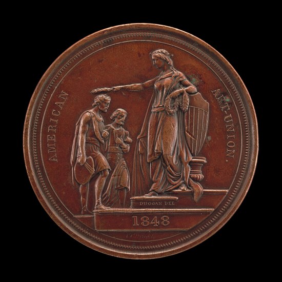 Fame Crowning Painting and Sculpture [reverse], 1848.