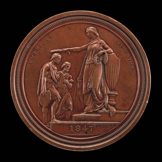 Fame Crowning Painting and Sculpture [reverse], 1847.