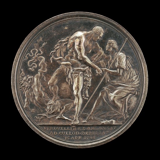 The Duke as Hercules, Overcoming Discord and Raising Britannia [reverse], 1746.