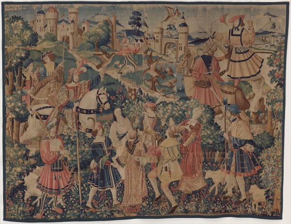 Hunting and Pastoral Scenes, with a bagpiper and dancers, c. 1510.