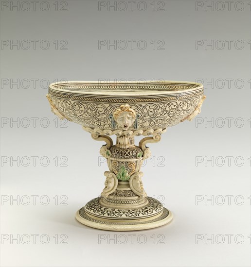 Cup on high foot with the royal arms of France crowned, c. 1540/1560.