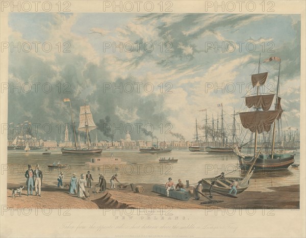 New Orleans: Taken from the Opposite Side, a Short Distance above the Middle or Picayyune Ferry, published 1841.