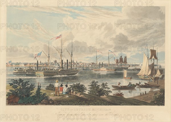 City of Detroit, Michigan: Taken from the Canada Shore near the Ferry, published 1837.