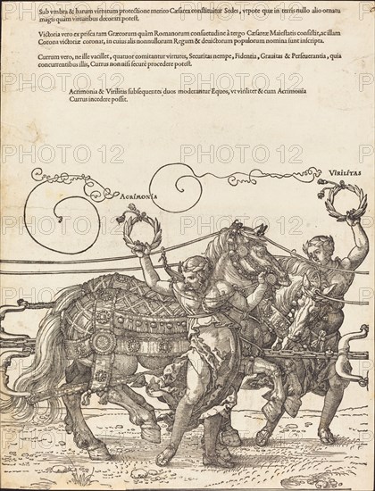 The Triumphal Chariot of Maximilian I (The Great Triumphal Car) [plate 6 of 8], 1523 (Latin ed.).