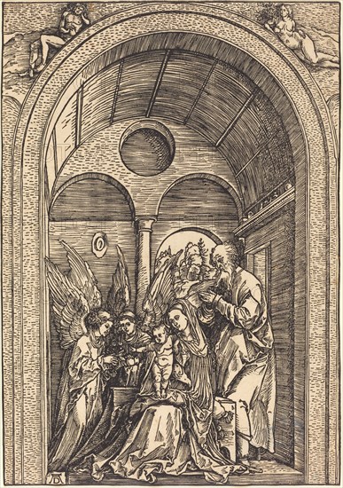 The Holy Family with Two Angels in a Vaulted Hall, c. 1504.