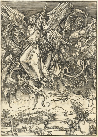 Saint Michael Fighting the Dragon, probably c. 1496/1498 (published 1511).