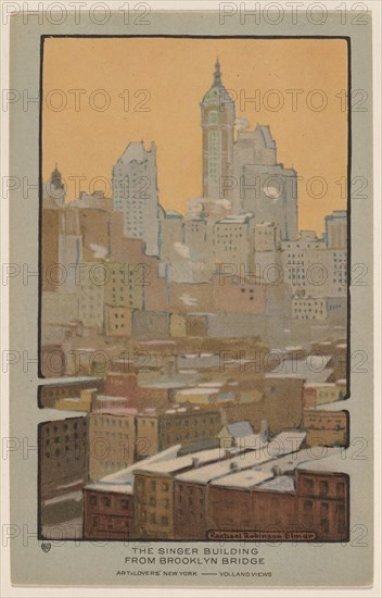 The Singer Building from Brooklyn Bridge, 1914.