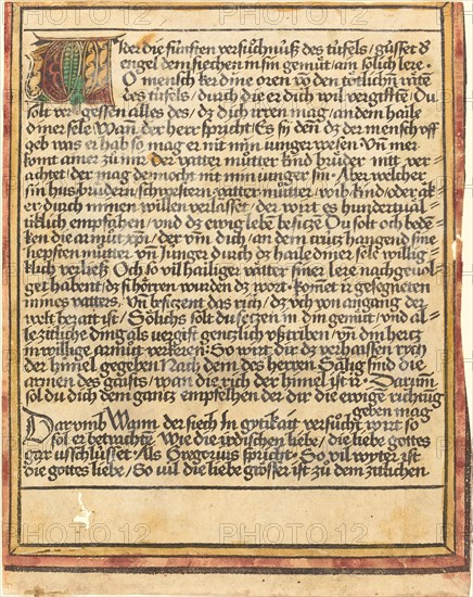 Exhortation Against Avarice, c. 1470/1475.