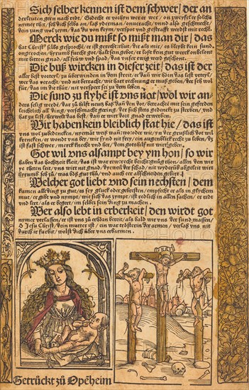 Broadside with Two Scenes from the Life of Christ, and Grotesque Borders, c. 1475/1500.