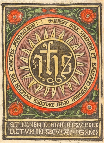 Monogram JHS in a Flaming Circle, c. 1500.