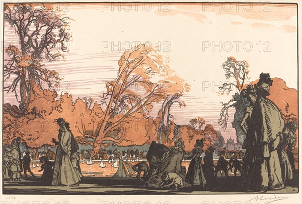 Pond in the Tuileries (Le bassin des Tuileries), 1898.