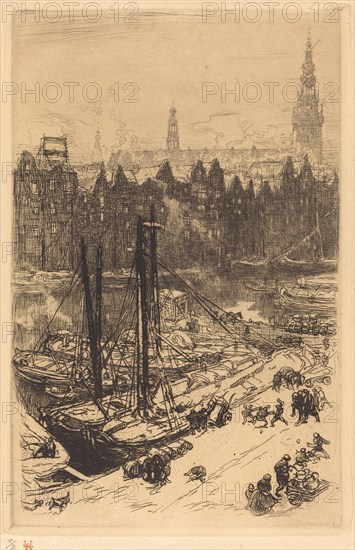 Amsterdam Seen from Victoria Hotel (Amsterdamvue de Victoria Hotel), 1901.