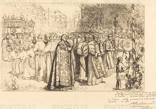 Return of the Procession to Nante Cathedral (Rentree de la Procession a la Cathedral de Nantes), 1901.