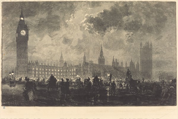 Parliament at 9 o'Clock in the Evening - London (Le parlement a 9 heures du soir - Londres), 1890.