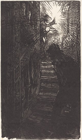 Escalier sculpte rue Boutebrie, published 1901.