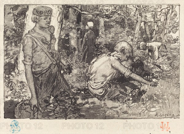 Gathering of May-lily (La cueillette du muguet), 1908.