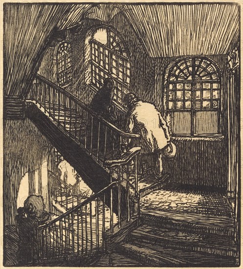 Escalier de la maison ou etait le Chateau Rouge, published 1901.