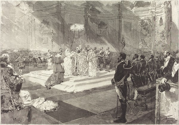 Baptême royal à la Cour d'Espagne, 1882.