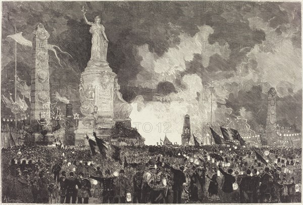 14 Juillet. Illumination de la Place de la République, 1883.