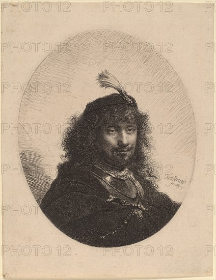 Self-Portrait (?) with Plumed Cap and Lowered Sabre, 1634.