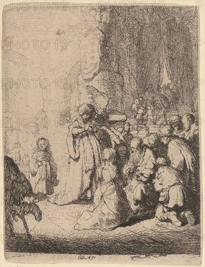 The Presentation in the Temple with the Angel: Small Plate, 1630.