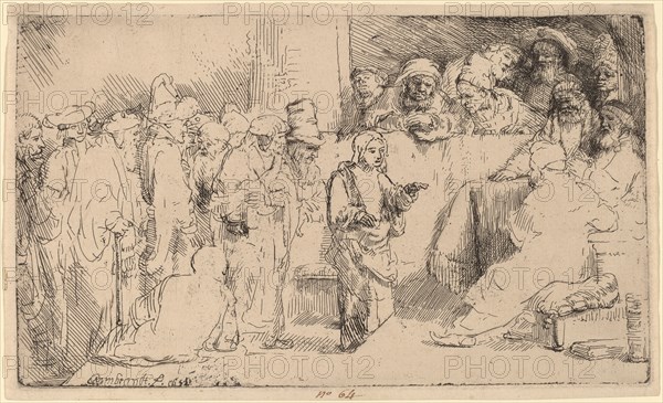 Christ Disputing with the Doctors: a Sketch, 1652.