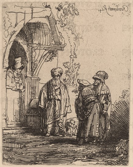 Three Oriental Figures (Jacob and Laban?), 1641.