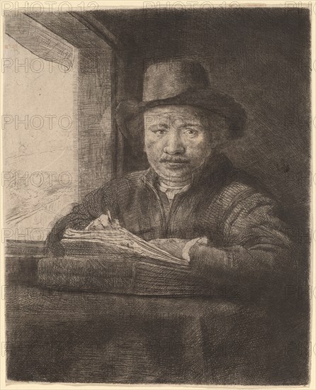 Self-Portrait Drawing at a Window, 1648.