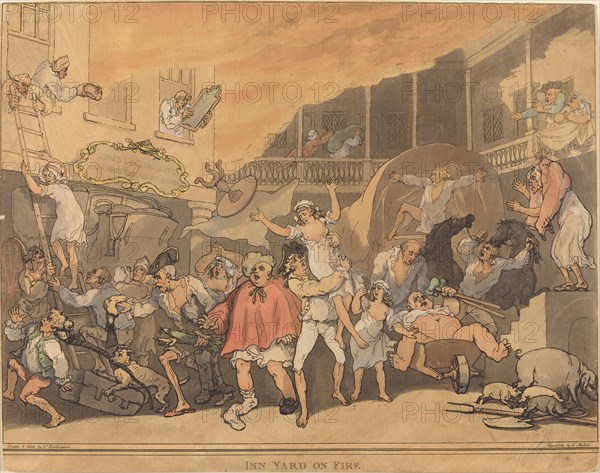 The Inn Yard on Fire, 1791.