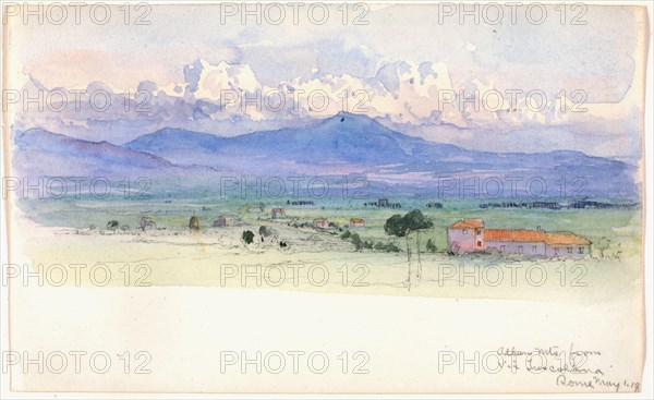 Alban Mountains from Via Tuscolana, Rome, 1900.