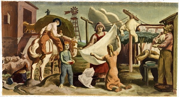 Farm Life (mural study?), ca. 1933-1943.