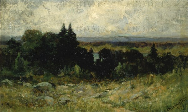 Untitled (landscape, fields with rocks and trees), 1893.