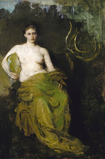 Half Draped Figure, ca. 1885.